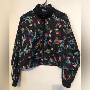Adidas Women's Black Floral track suit jacket